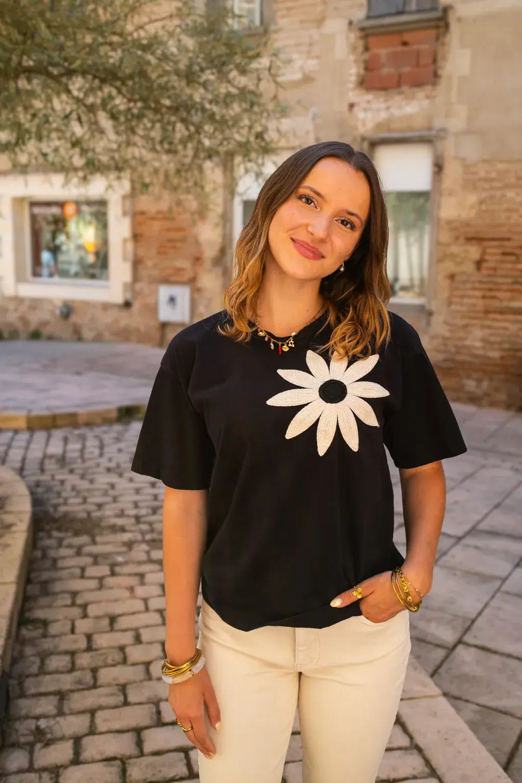 T-shirt crochet Boho