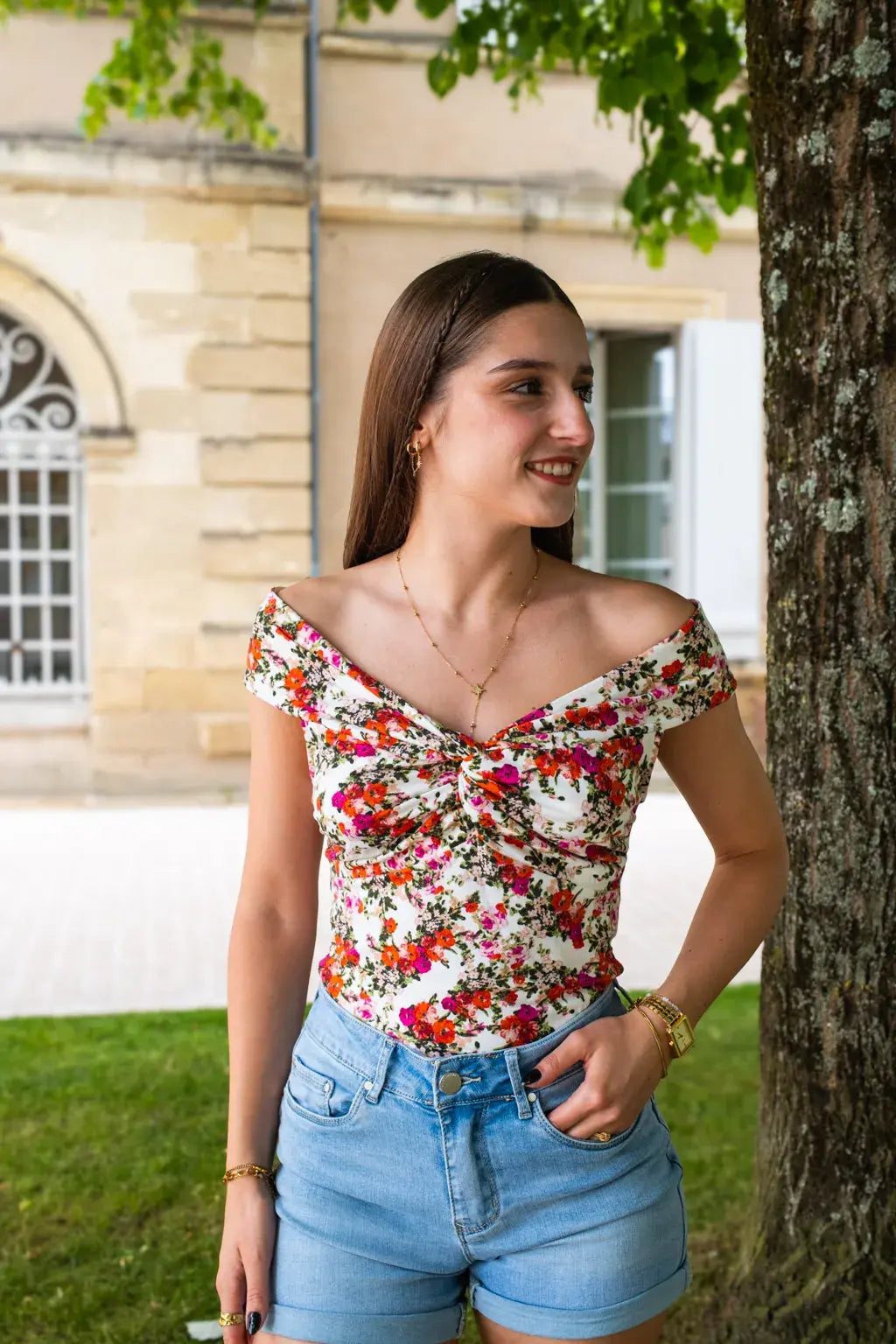 Top Leila écru