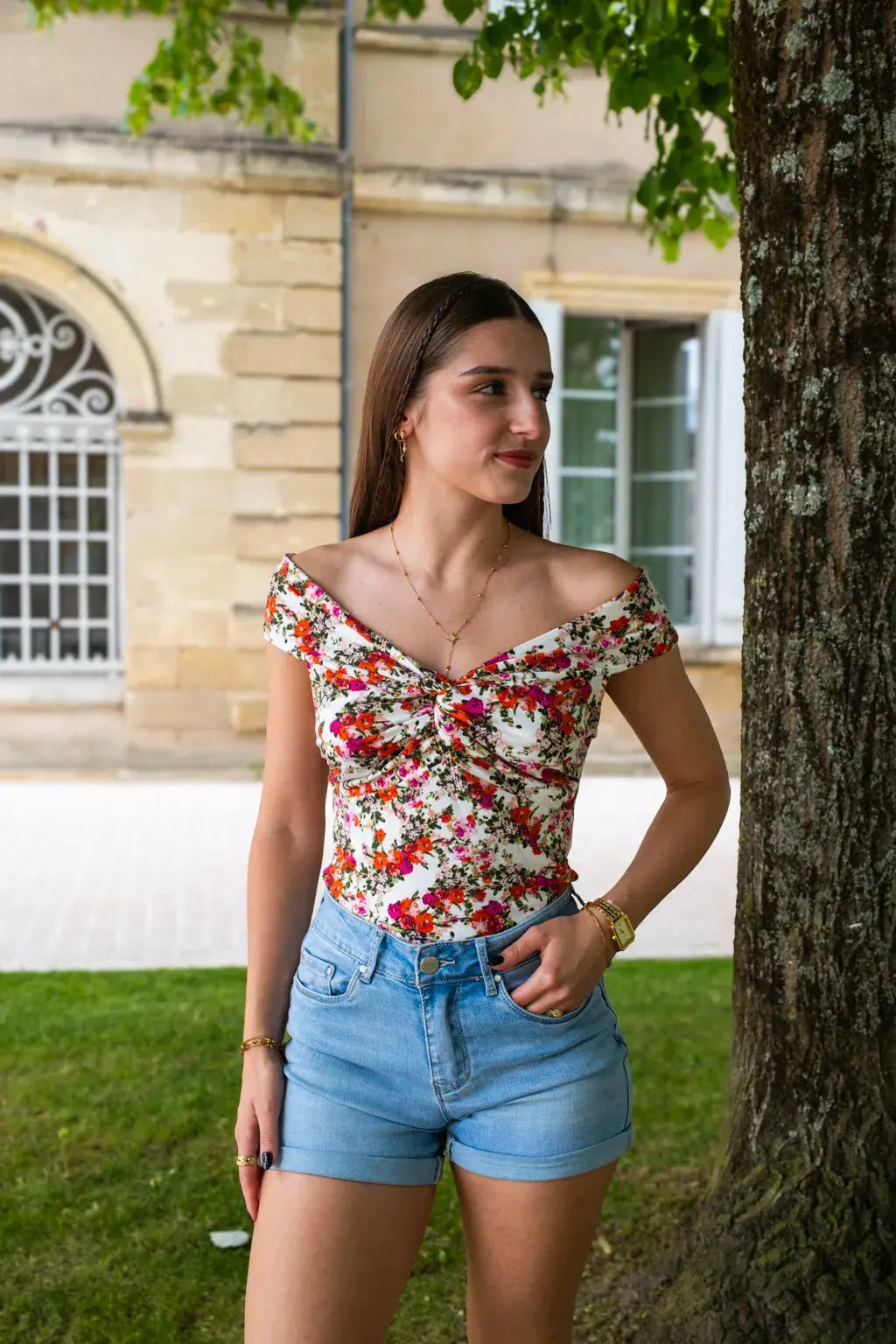 Top Leila écru