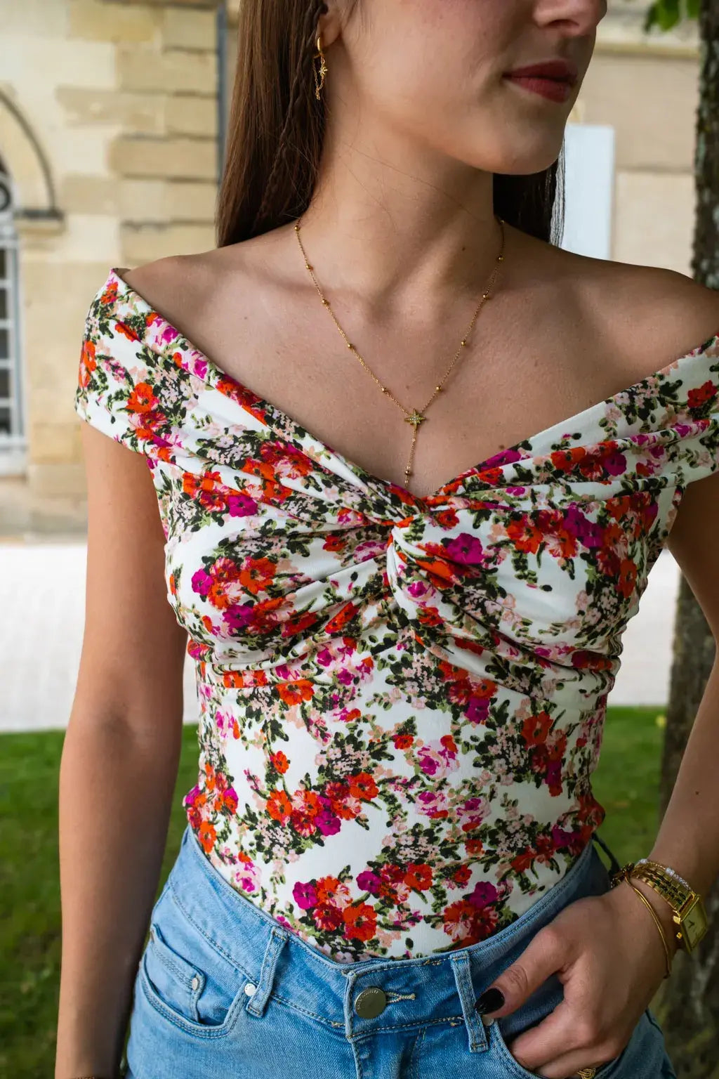 Top Leila écru
