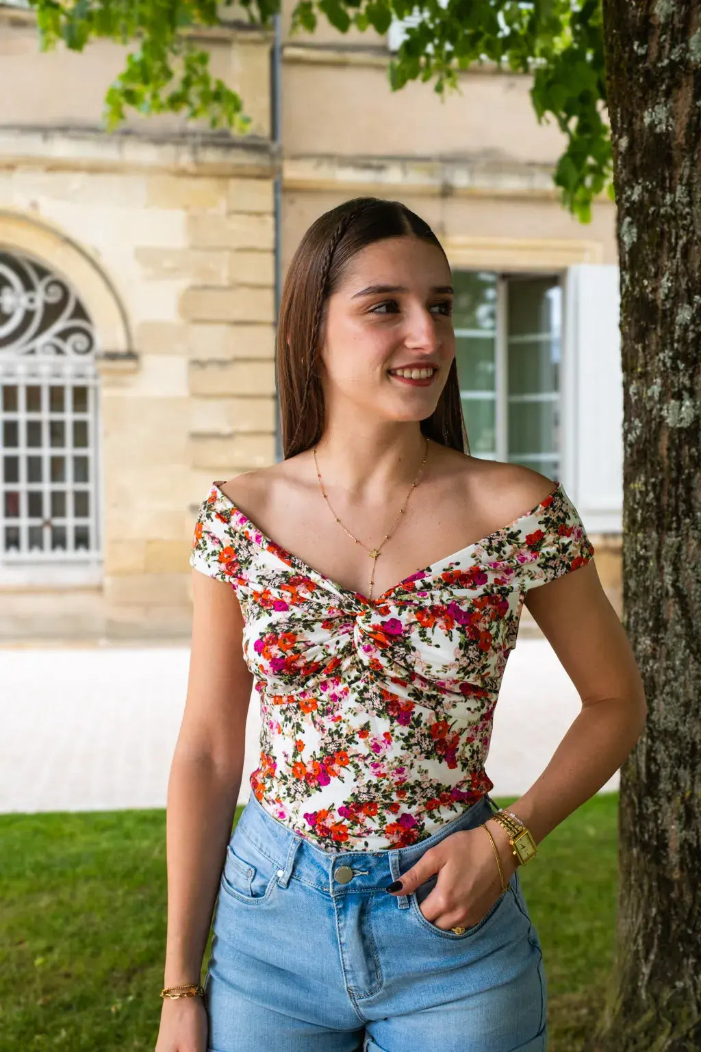 Top Leila écru