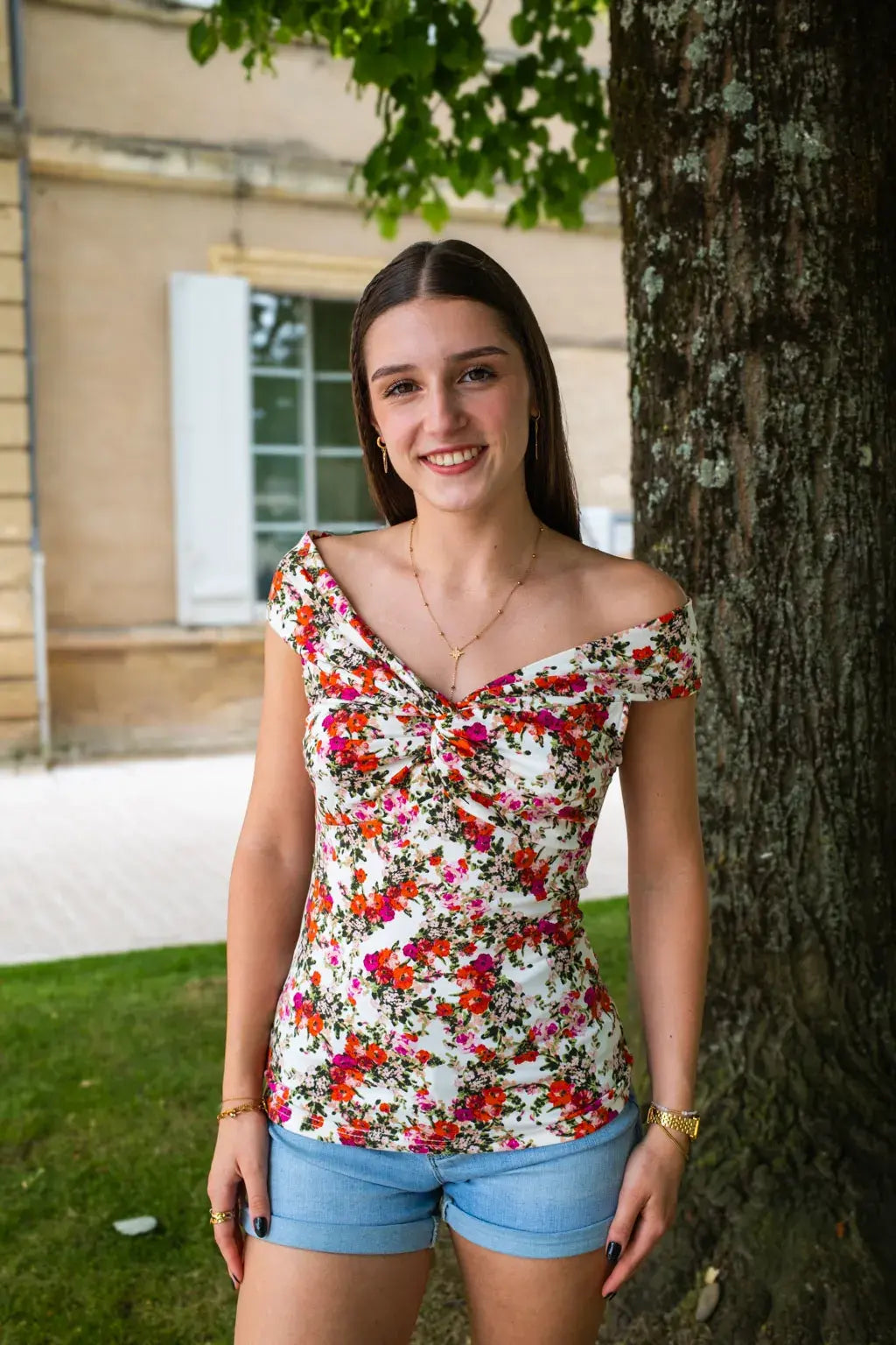 Top Leila écru
