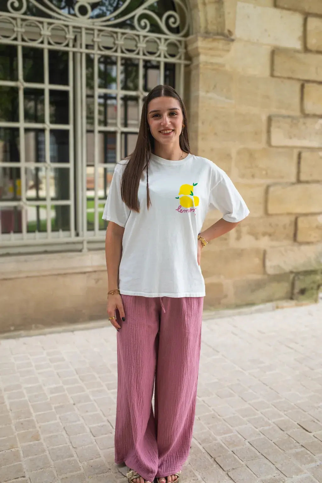 Pantalon Pola vieux rose