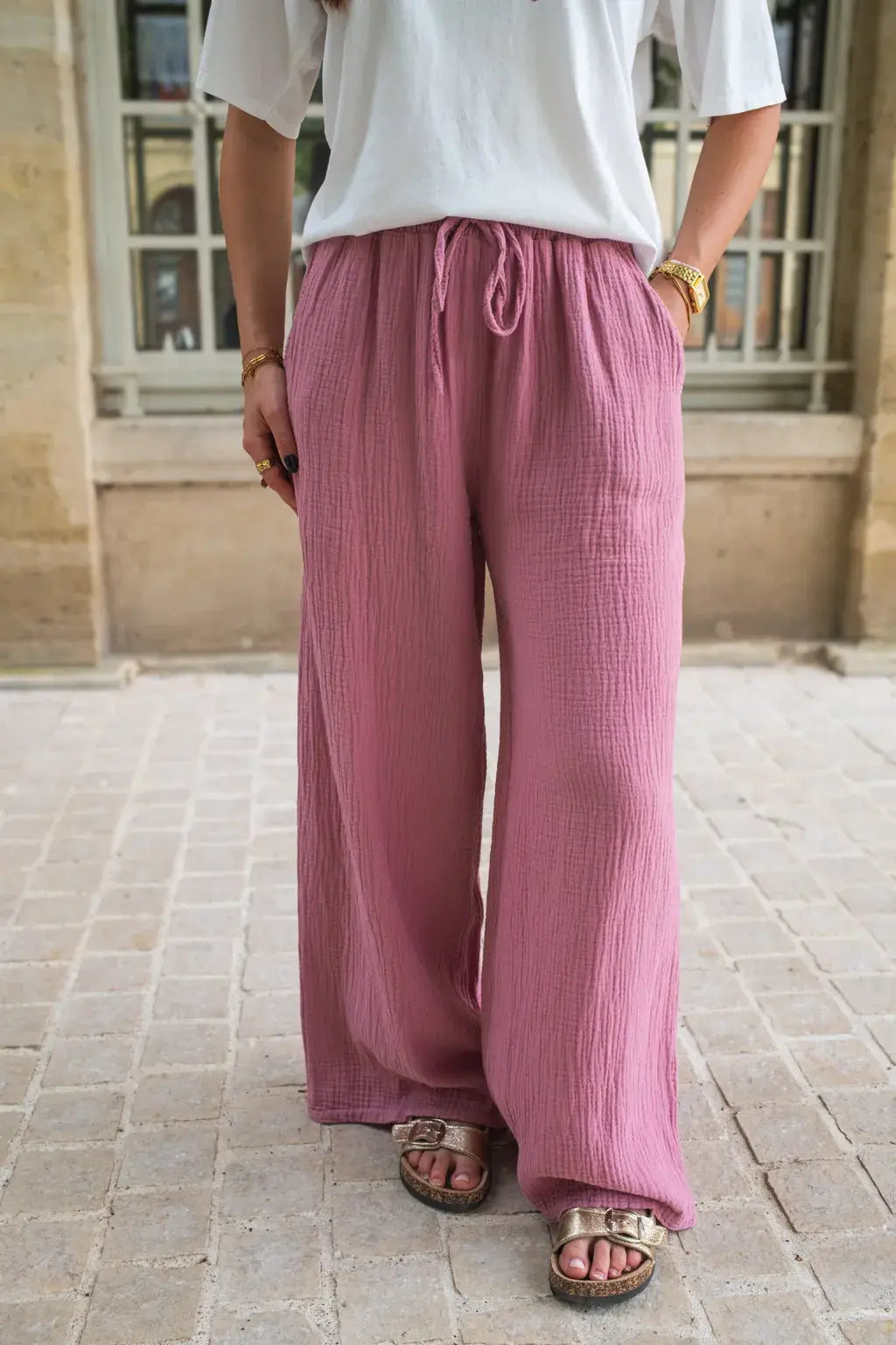 Pantalon Pola vieux rose