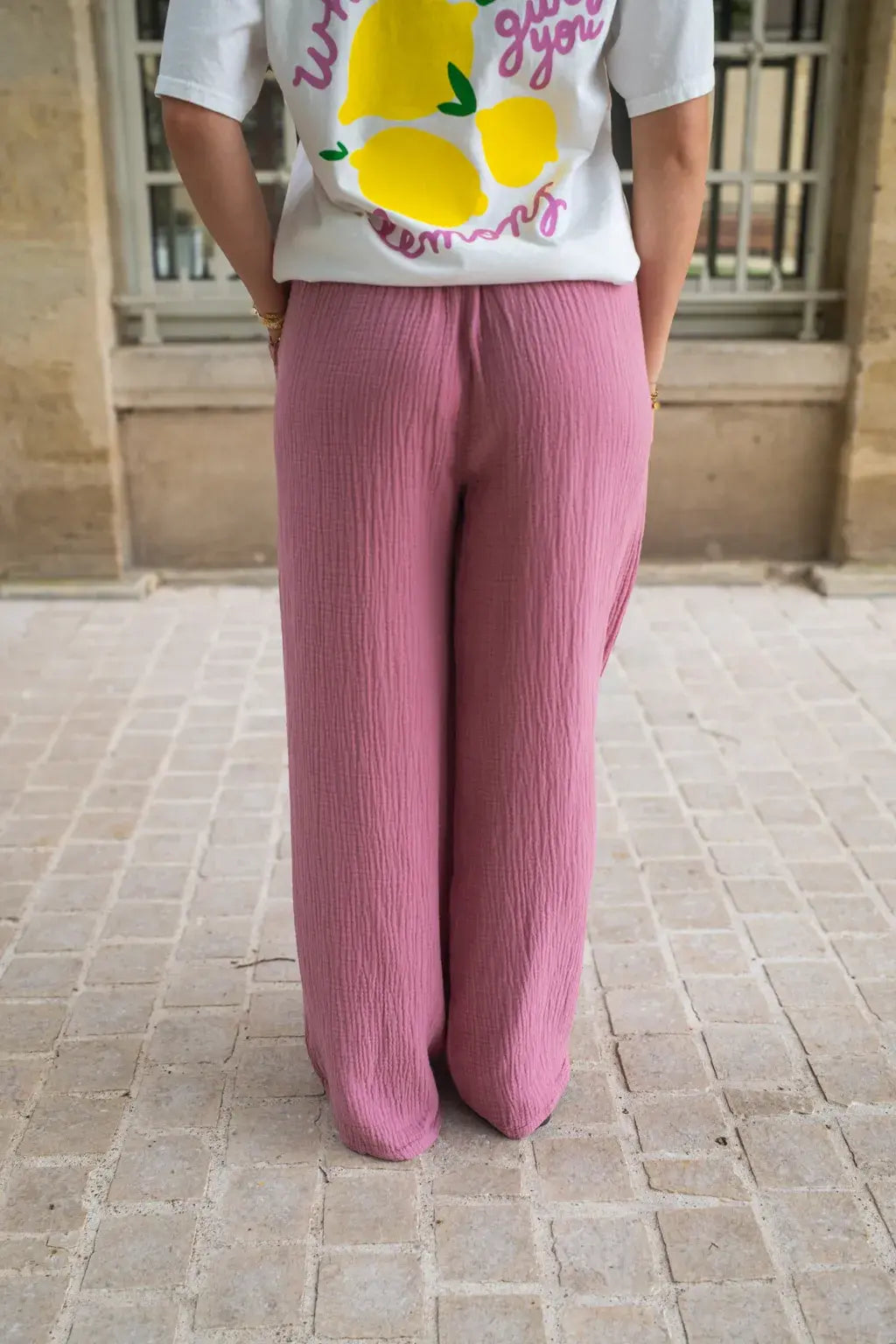 Pantalon Pola vieux rose