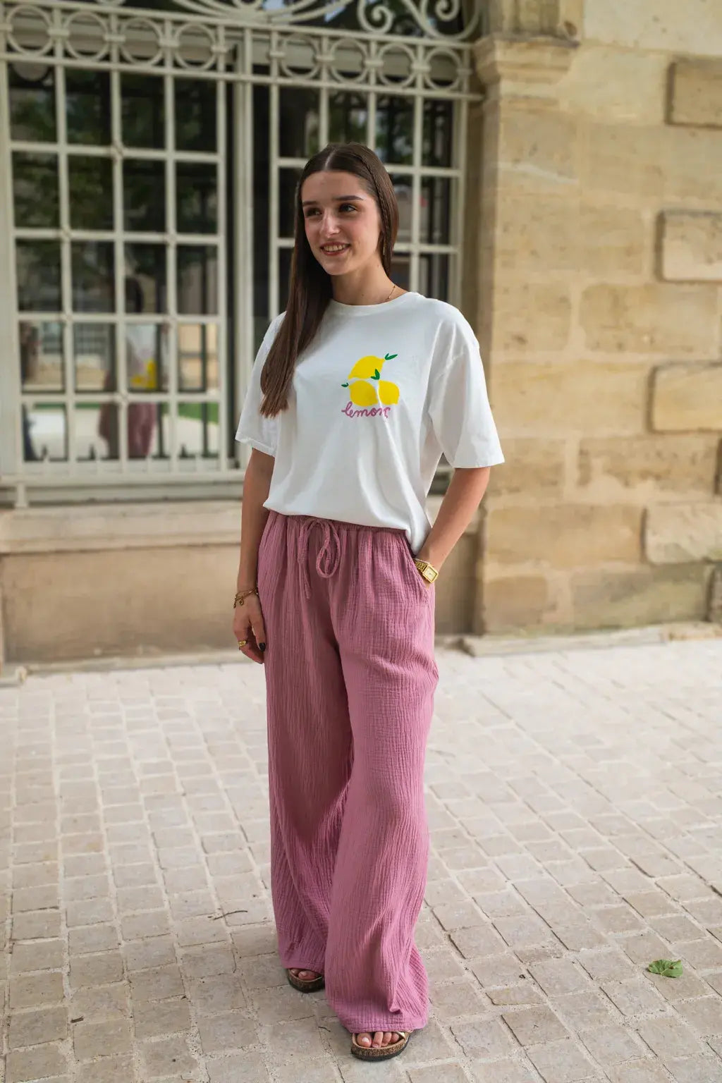 T-shirt Lemons écru