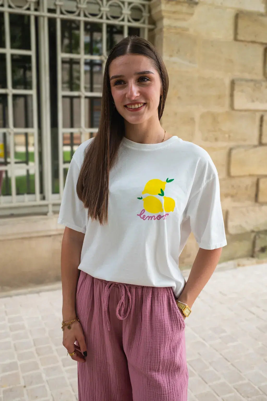 T-shirt Lemons écru