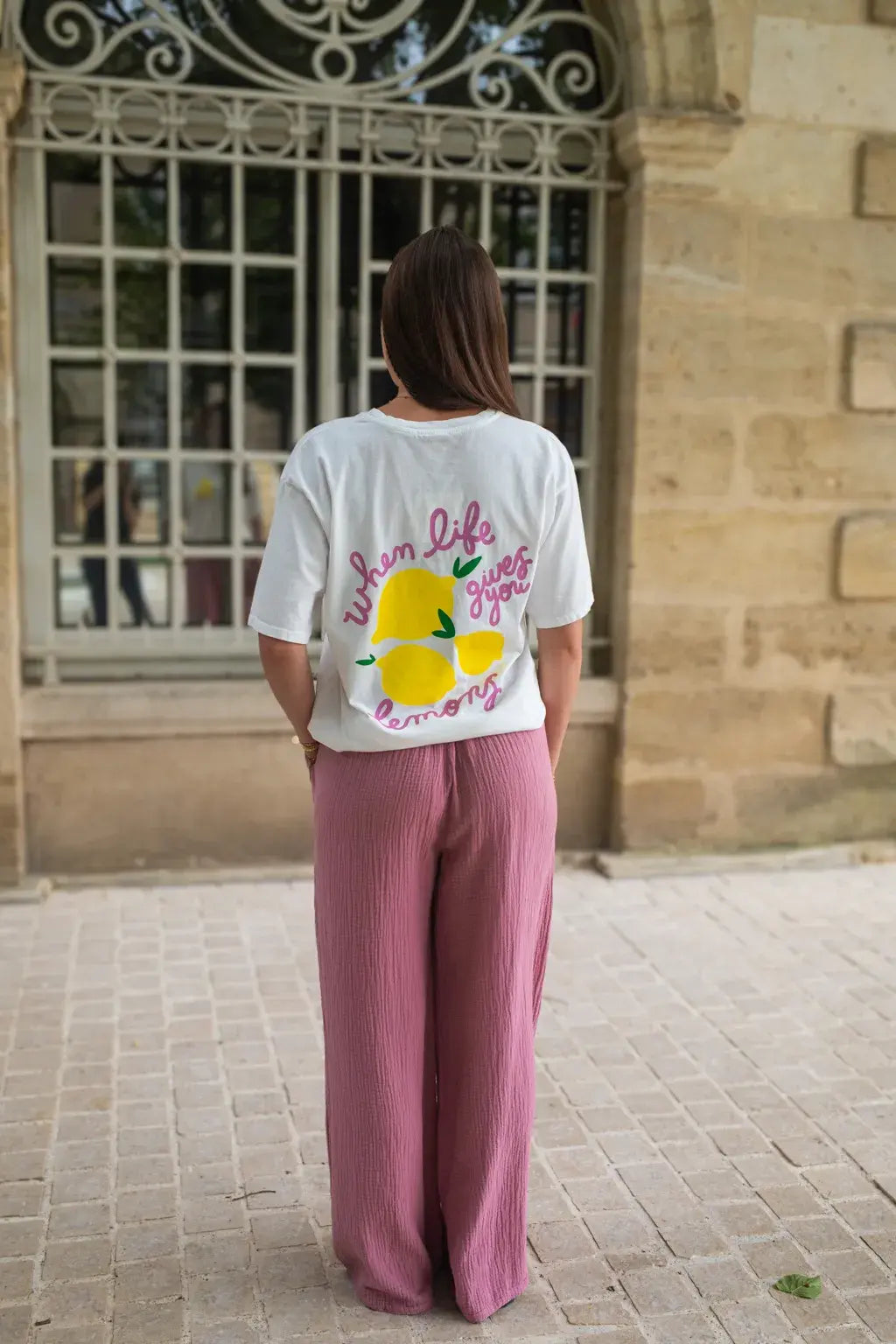 Pantalon Pola vieux rose