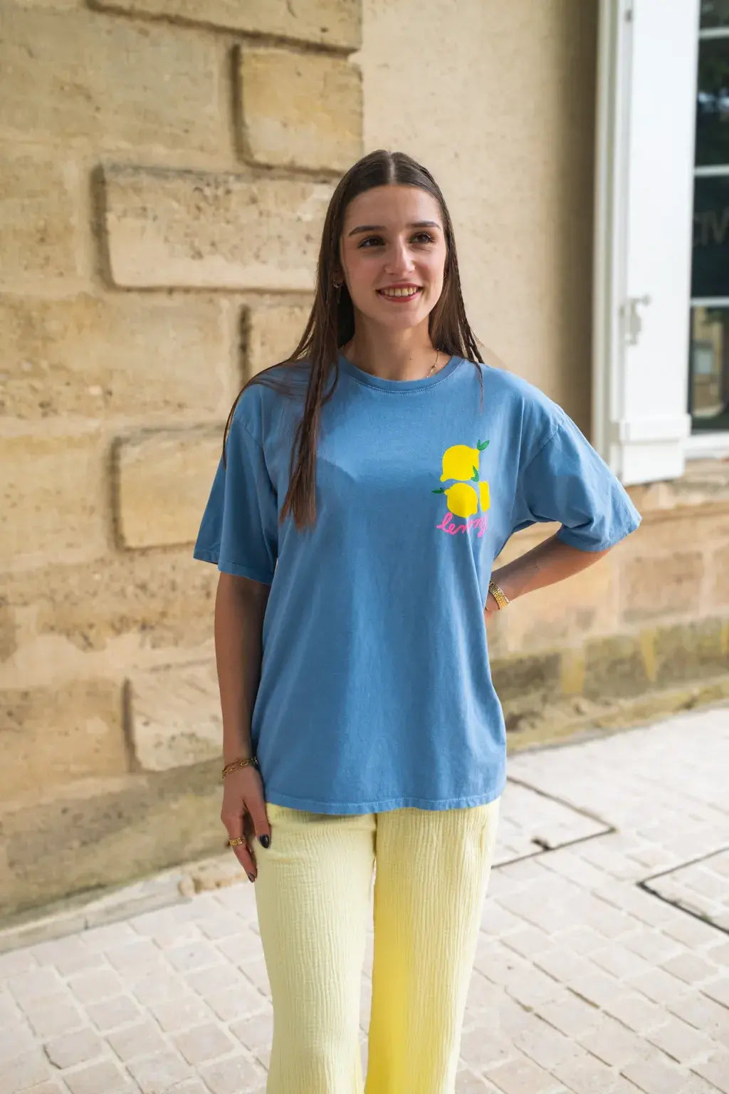 T-shirt Lemons bleu