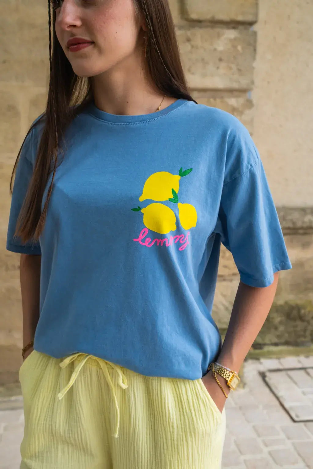 T-shirt Lemons bleu