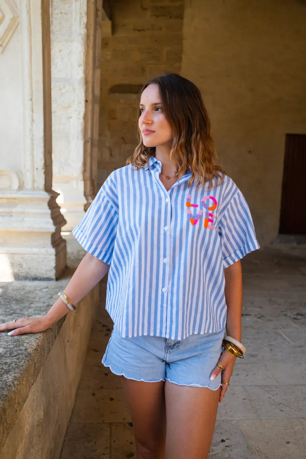 Chemise Love bleu