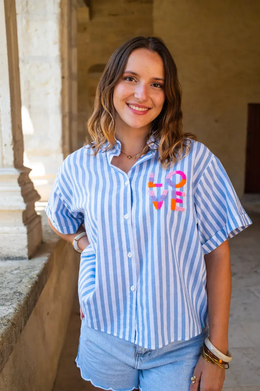 Chemise Love bleu