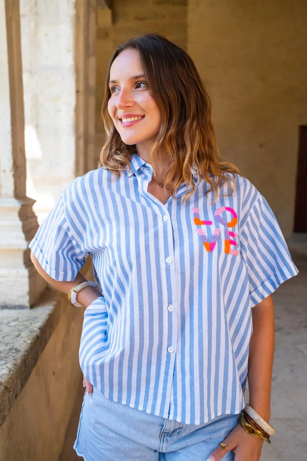 Chemise Love bleu