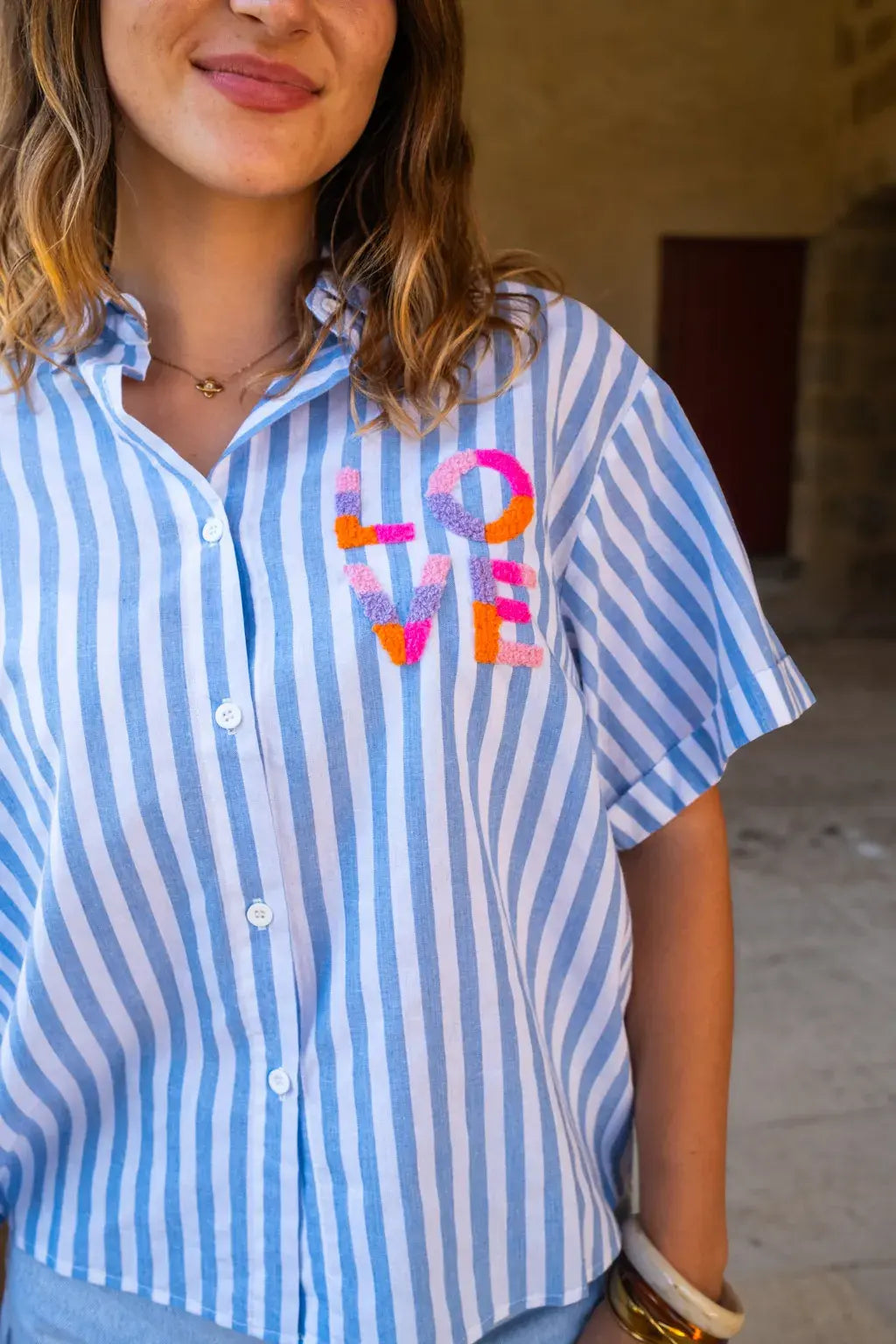 Chemise Love bleu