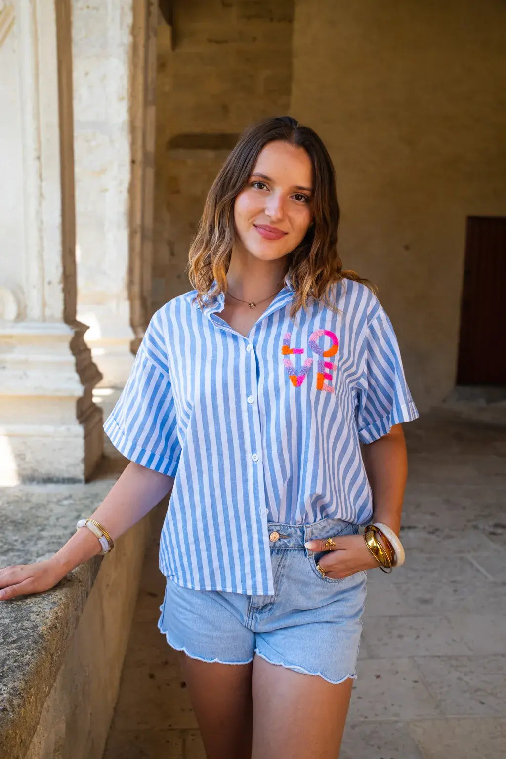 Chemise Love bleu