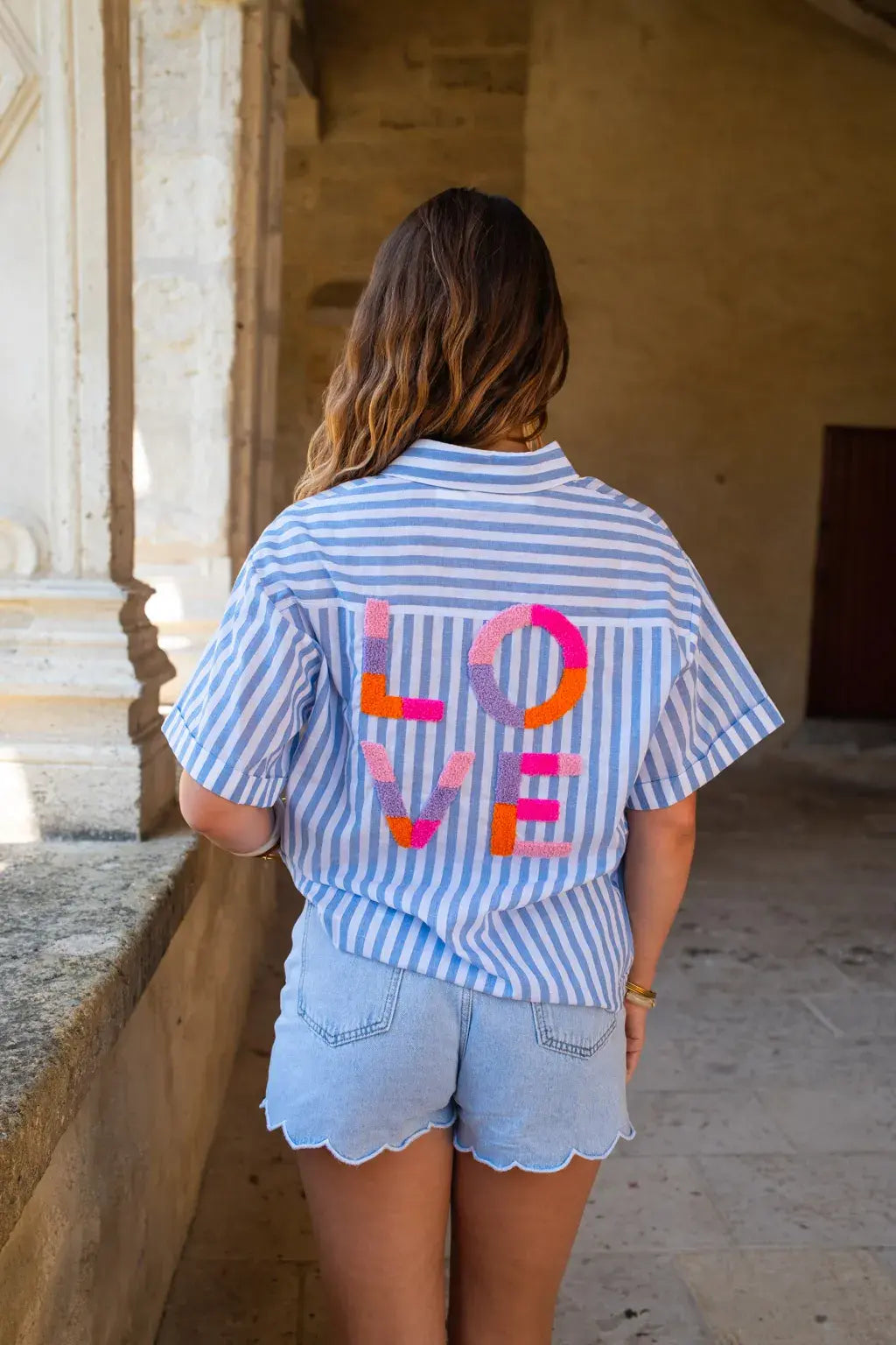 Chemise Love bleu