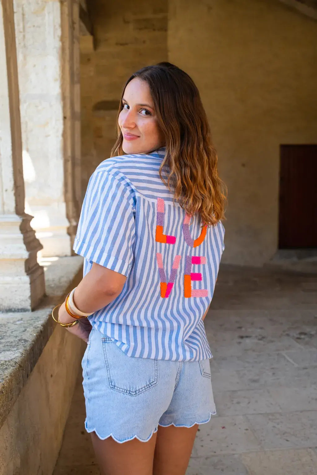 Chemise Love bleu