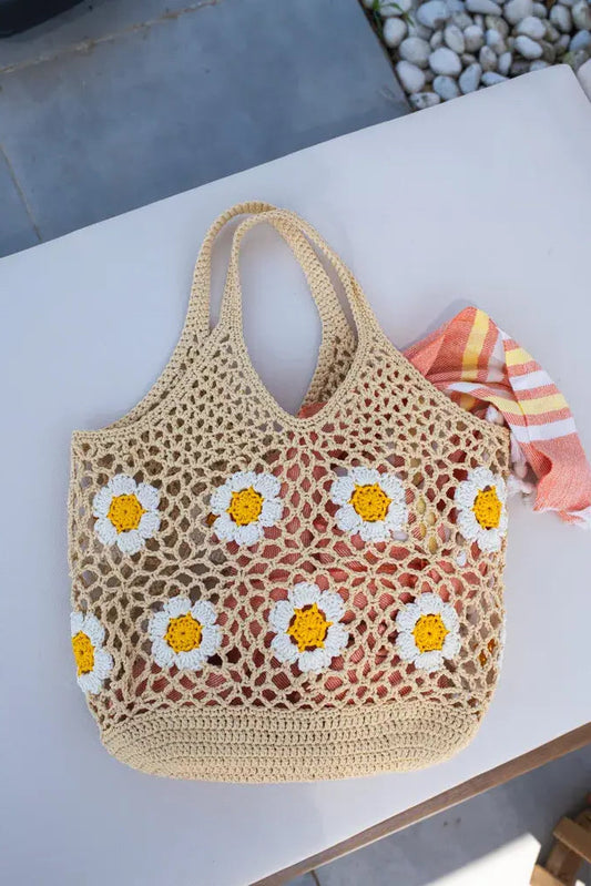Sac cabas en crochet marguerite