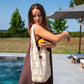 Sac cabas en crochet beige