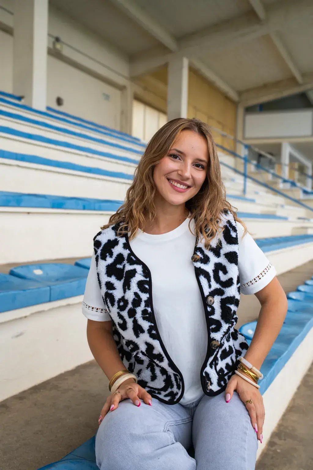 Gilet moumoute Molly léopard