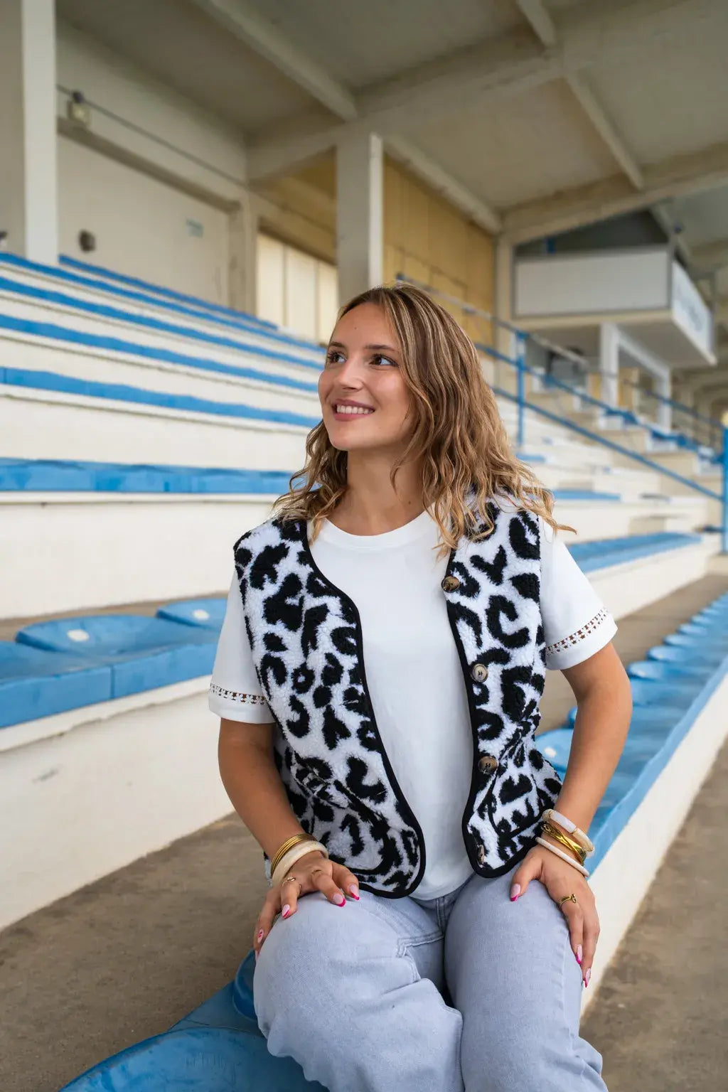 Gilet moumoute Molly léopard