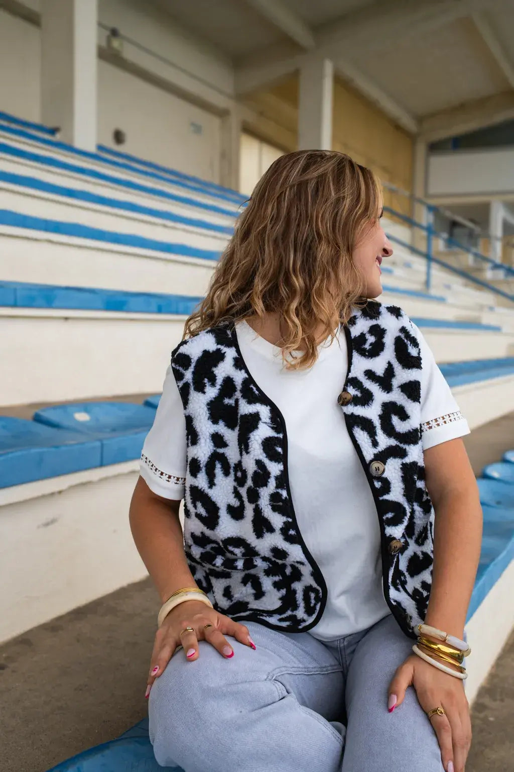 Gilet moumoute Molly léopard