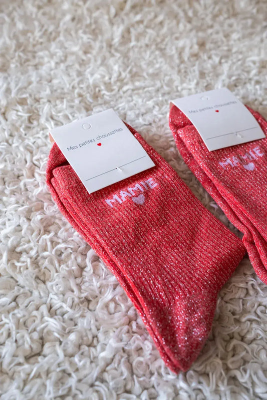 Chaussettes Mamie rose