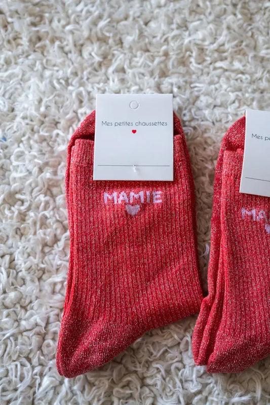 Chaussettes Mamie rose