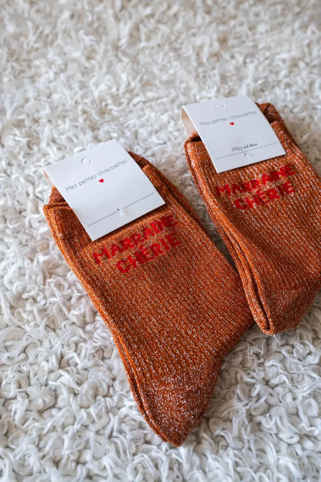 Chaussettes Marraine chérie camel