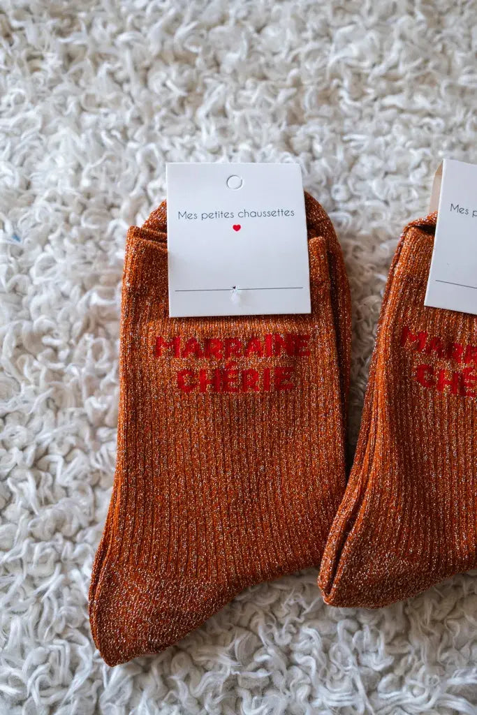 Chaussettes Marraine chérie camel