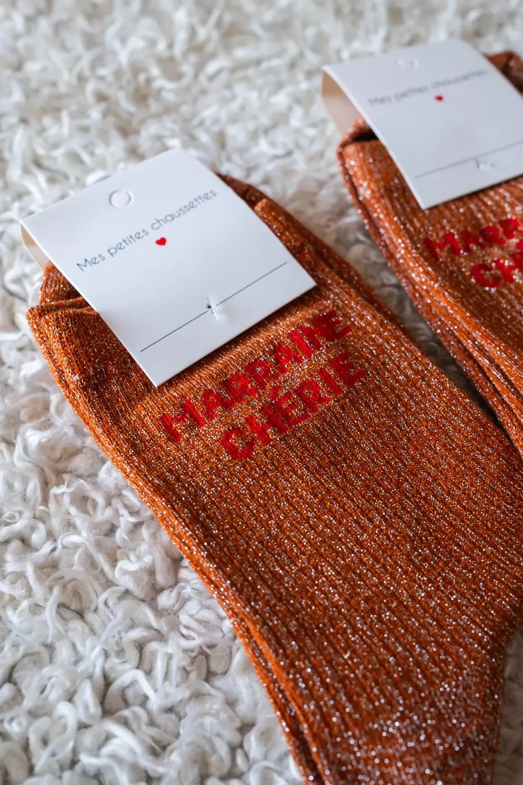 Chaussettes Marraine chérie camel