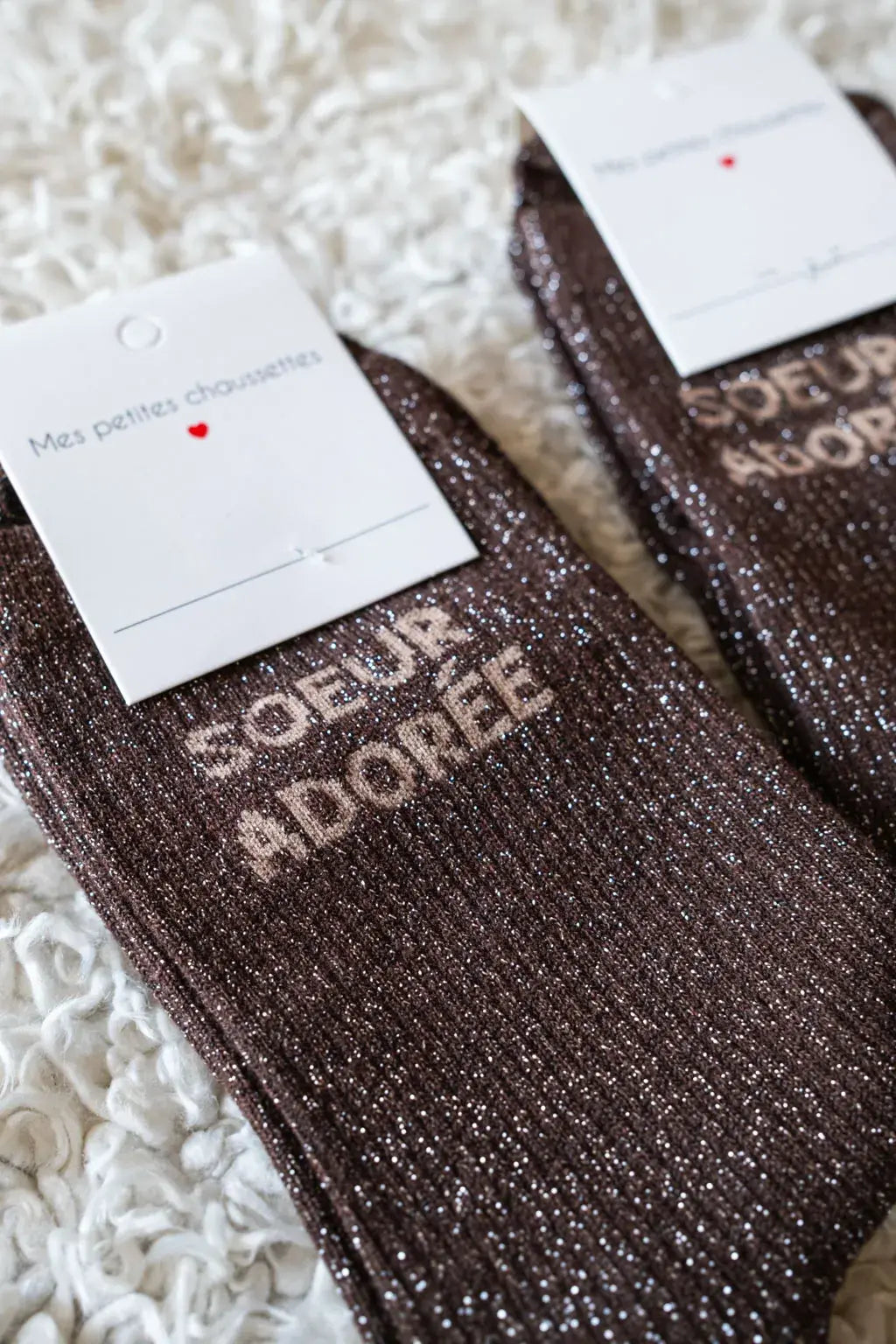 Chaussettes Sœur adorée marron