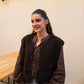 Gilet moumoute Elise chocolat