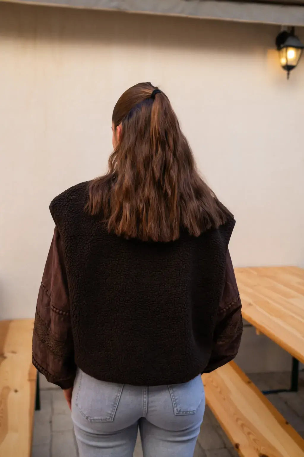 Gilet moumoute Elise chocolat