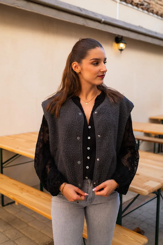 Gilet moumoute Elise gris