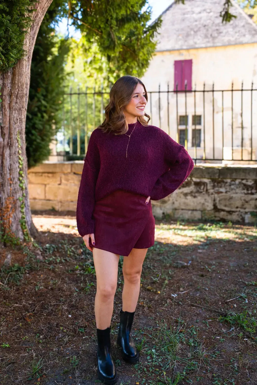 Pull Milene burgundy