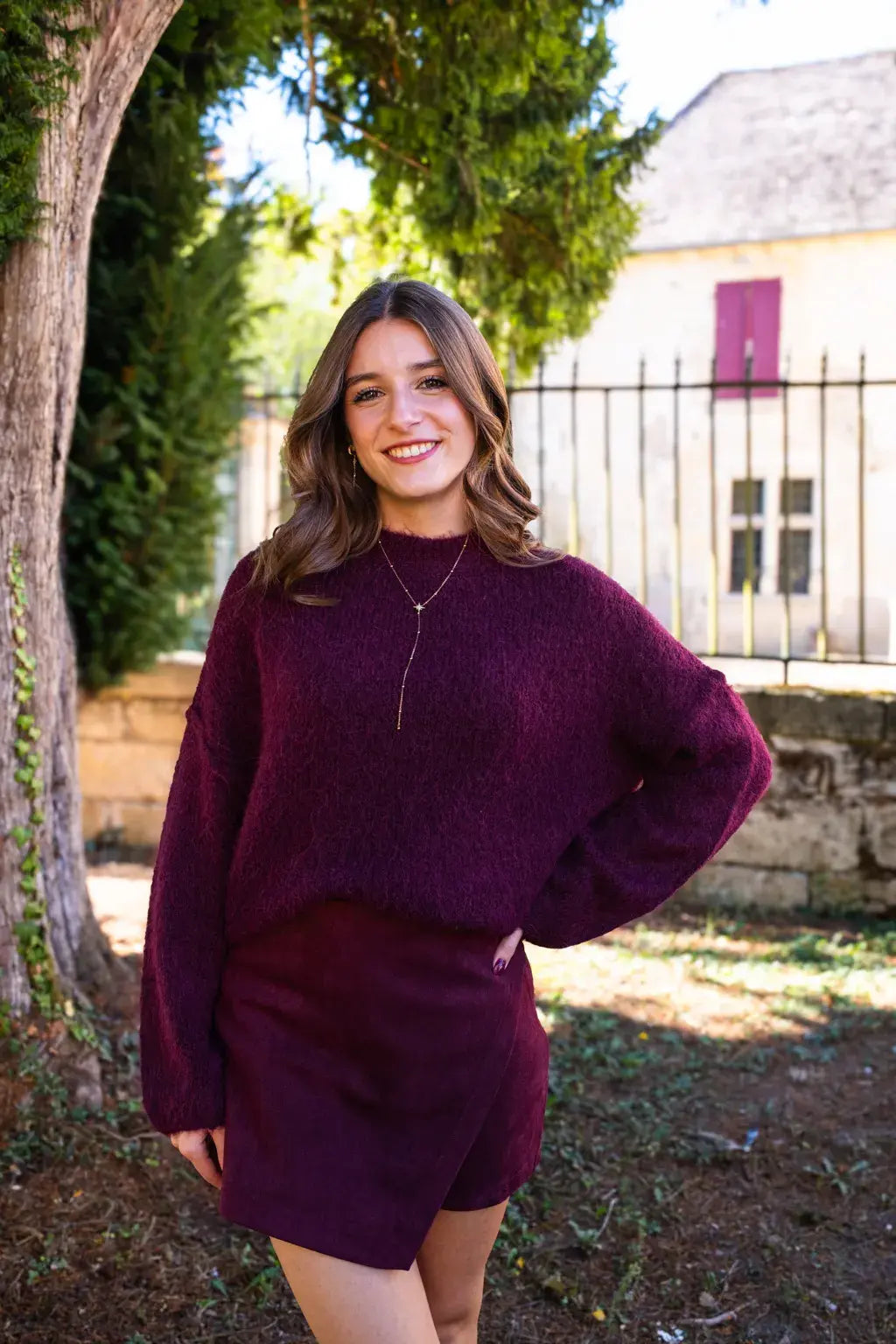 Pull Milene burgundy