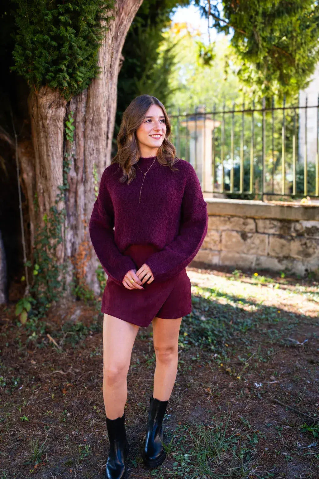 Pull Milene burgundy