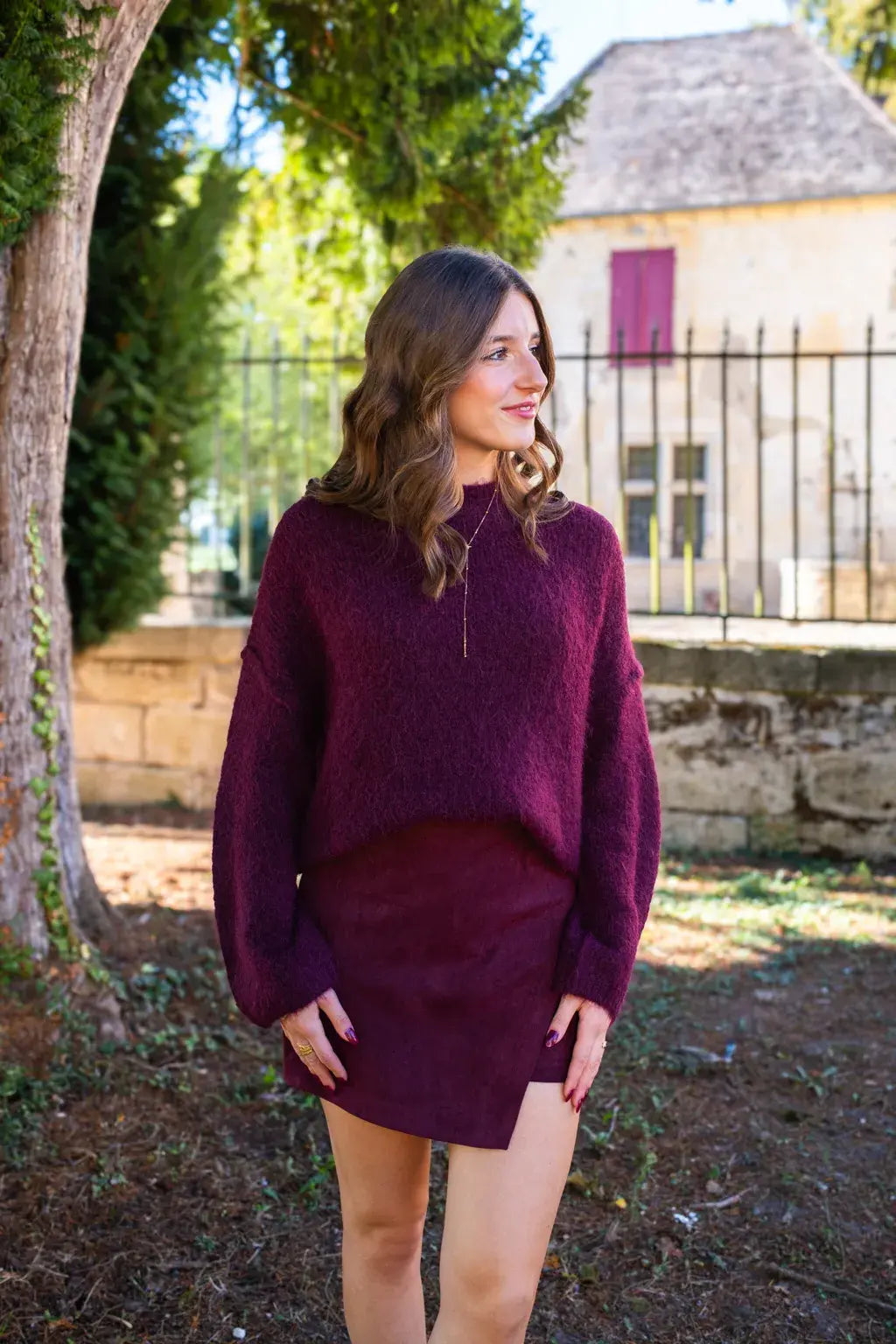 Jupe-short Diaz bordeaux