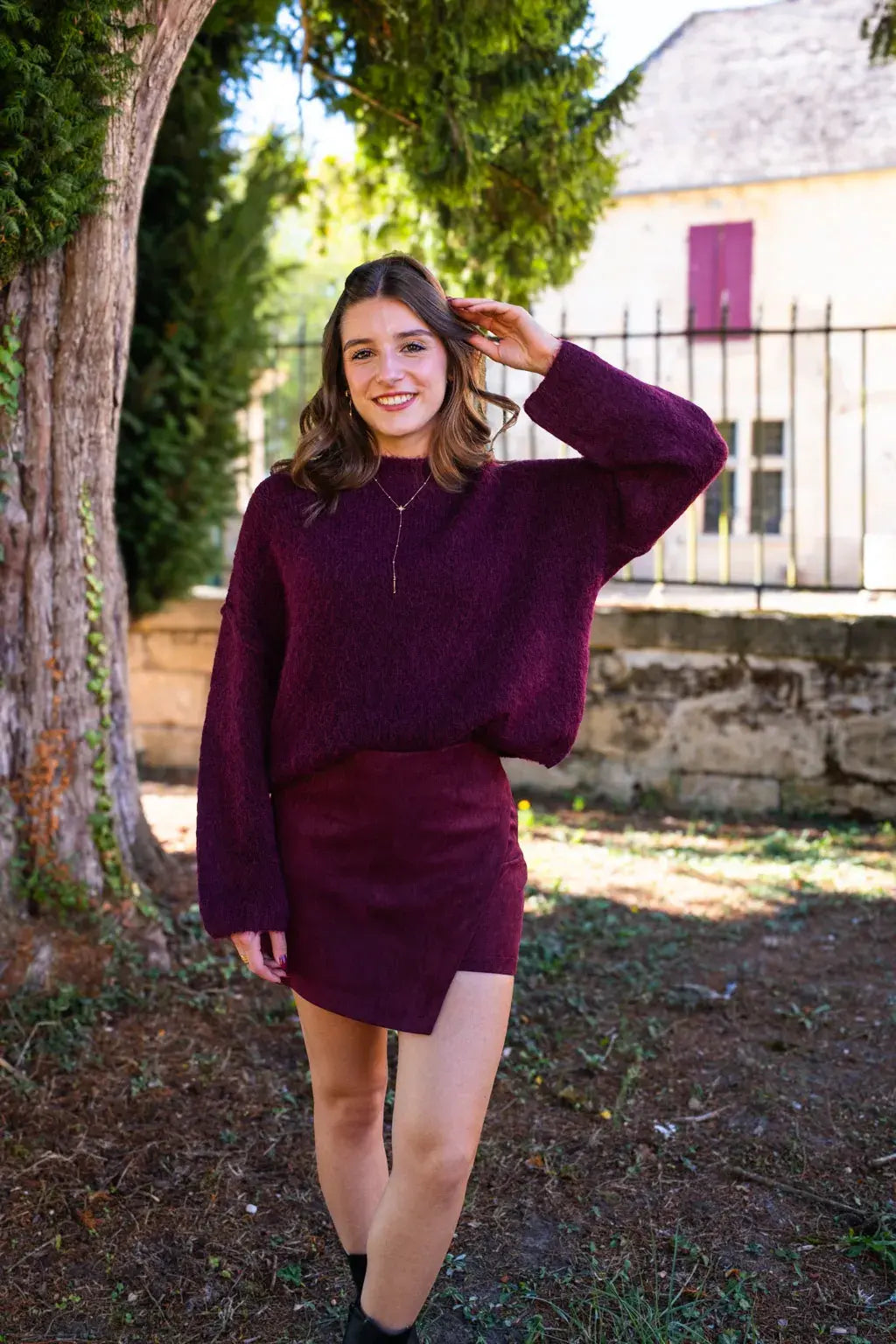 Pull Milene burgundy