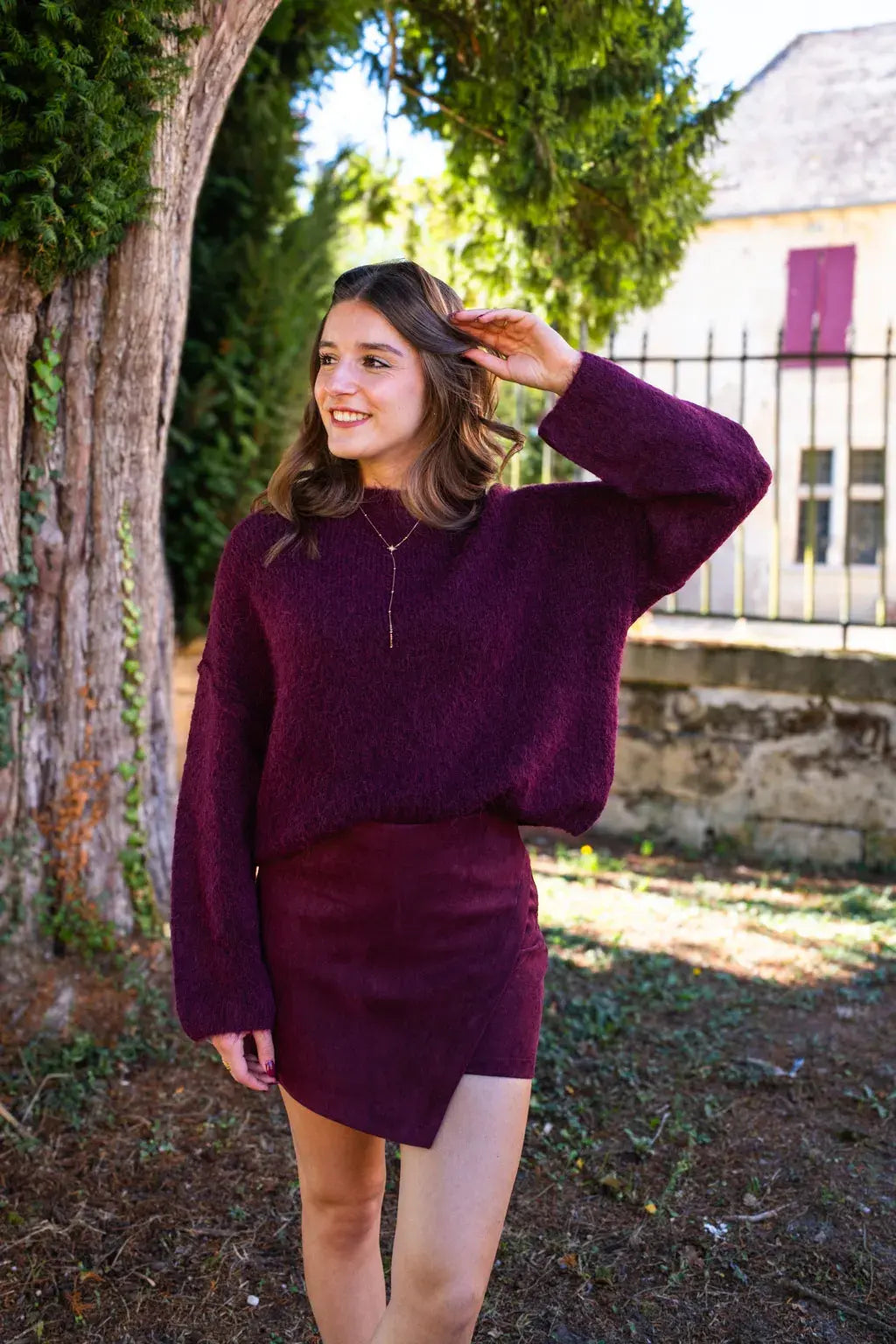 Pull Milene burgundy
