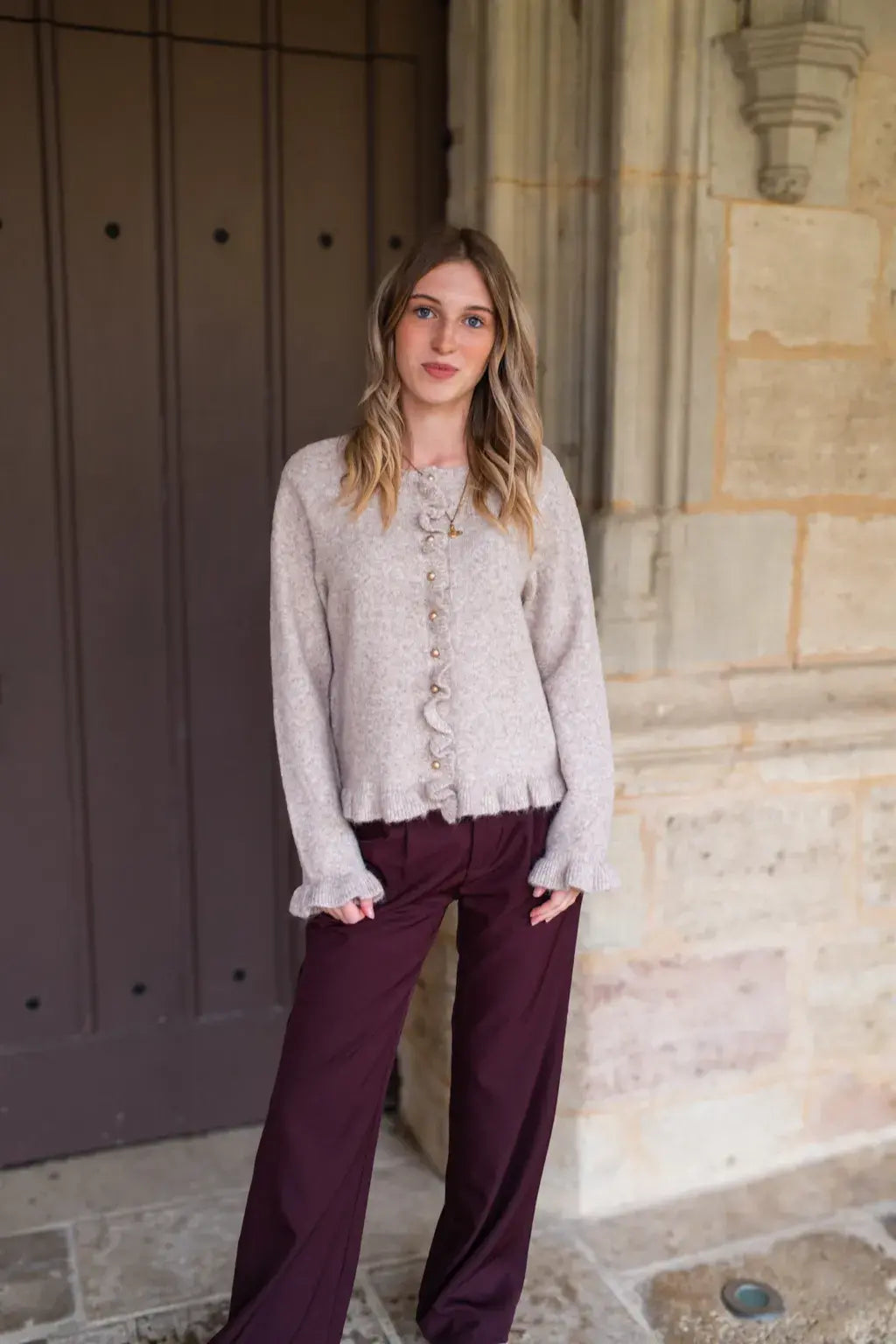 Pantalon Maria bordeaux