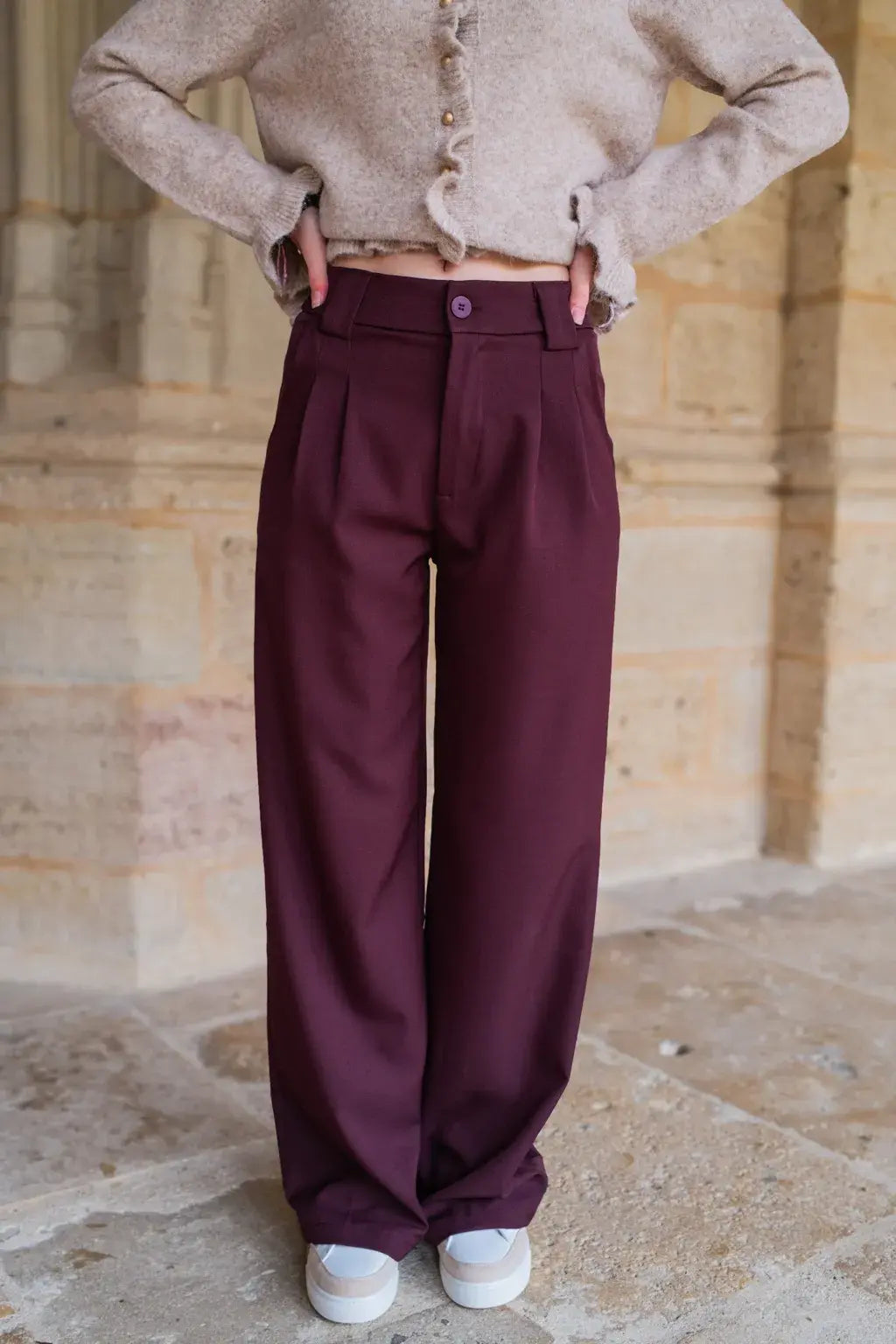 Pantalon Maria bordeaux