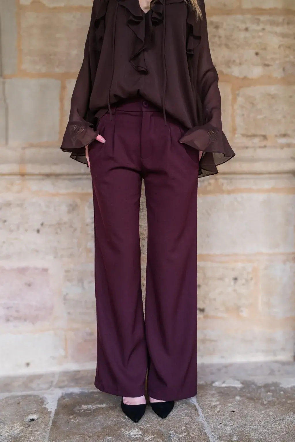 Pantalon Maria bordeaux