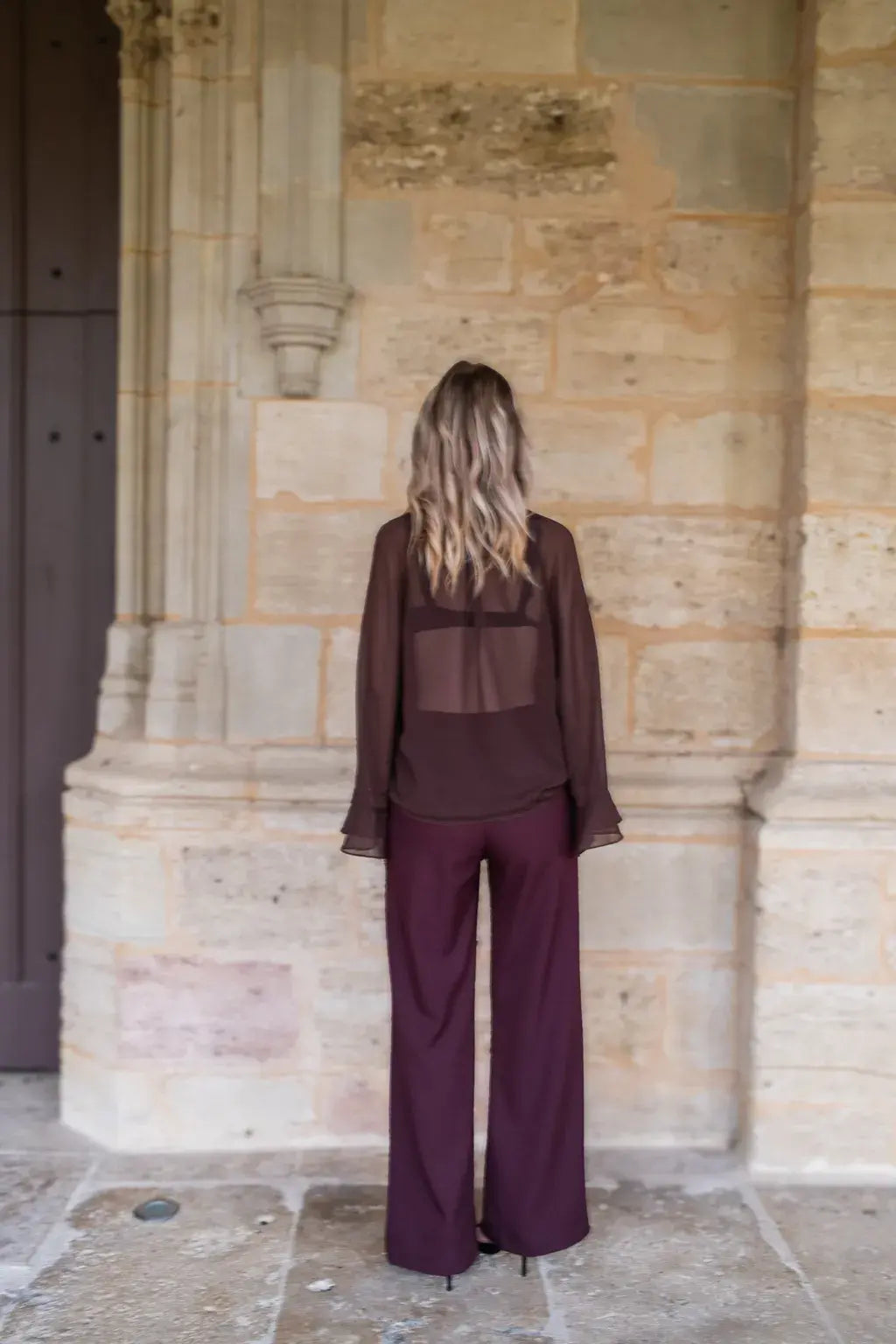 Pantalon Maria bordeaux