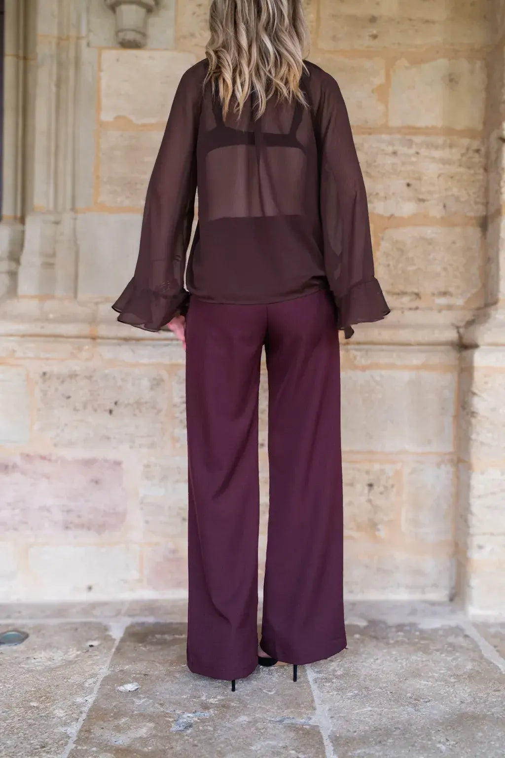 Pantalon Maria bordeaux