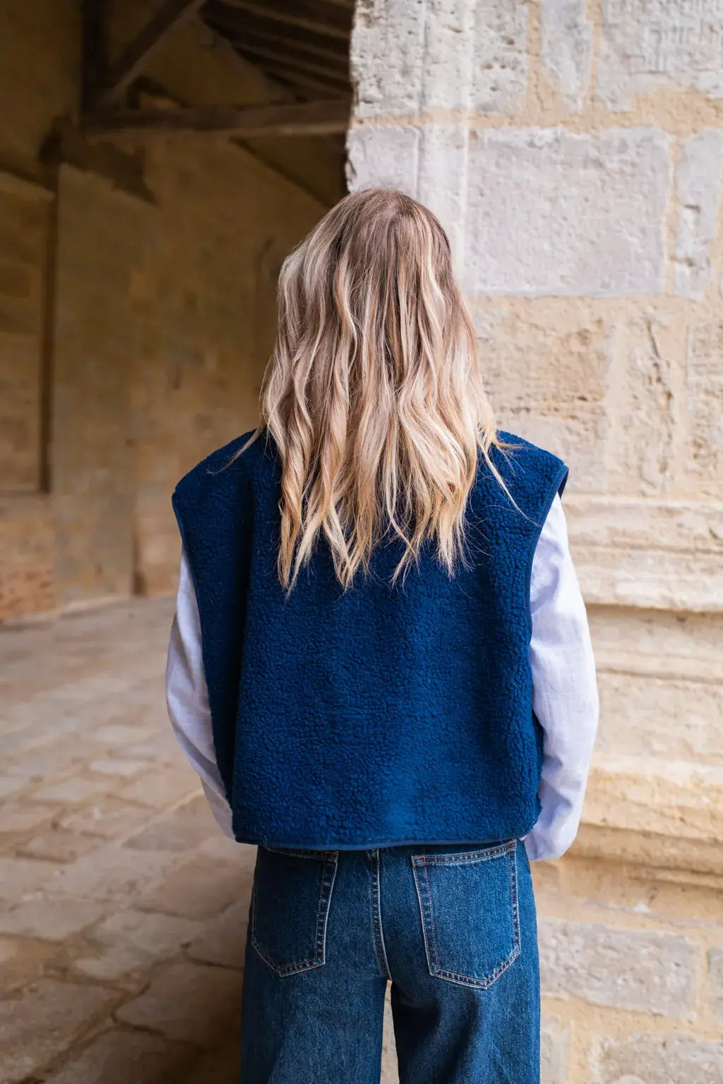 Gilet moumoute Elise marine