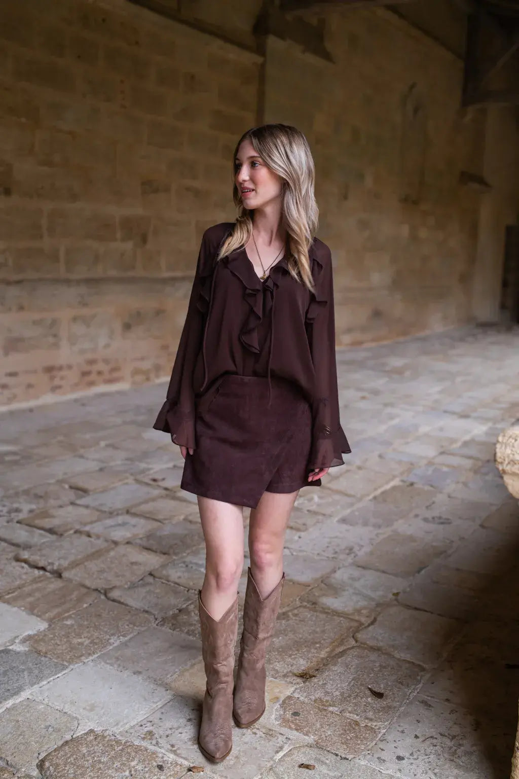 Jupe-short Diaz chocolat