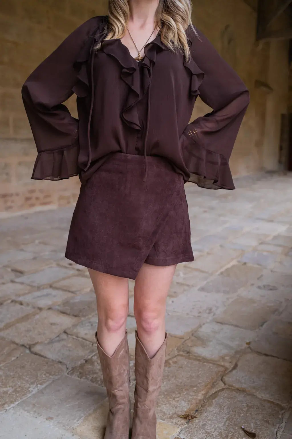 Jupe-short Diaz chocolat