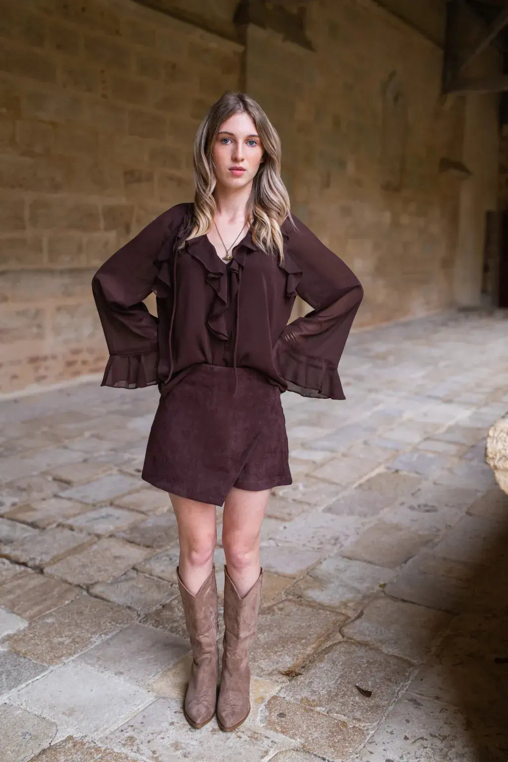 Jupe-short Diaz chocolat